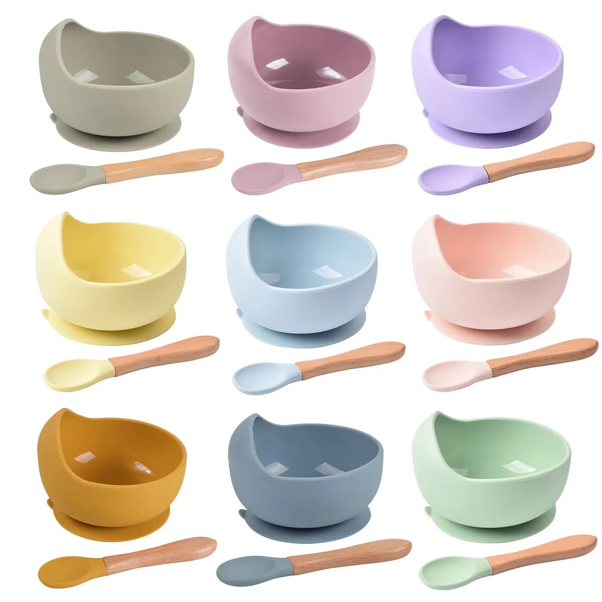 2PCS Silicone Baby Feeding Bow - Baby Food Jars With Lids recension och pris